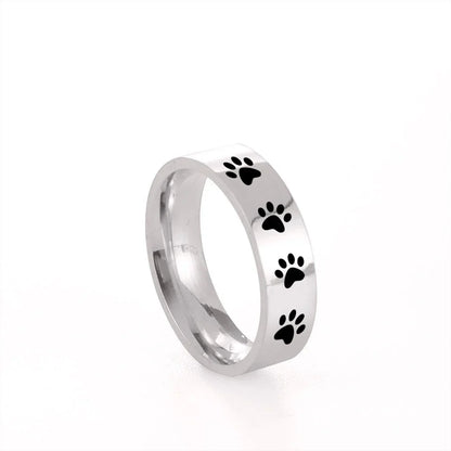 Handcrafted Paw Print Ring in Stainless Steel - emmy-rae-jewels.com