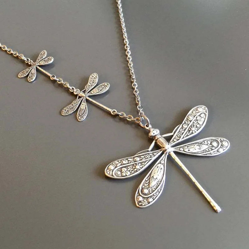 Vintage Dragonfly Necklace – Symbol of Change, Light & Freedom - emmy-rae-jewels.com