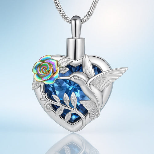 Hummingbird Heart Urn Necklace - emmy-rae-jewels.com