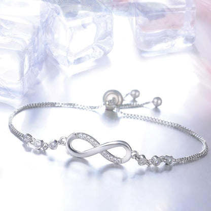 Adjustable Infinity Bracelet in Silver - emmy-rae-jewels.com