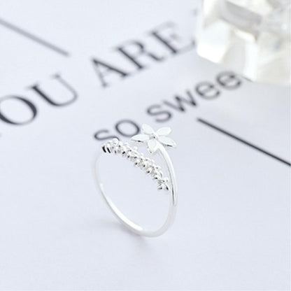 Adjustable 925 Silver and Hand Painted Enamel Wildflower Ring - emmy-rae-jewels.com