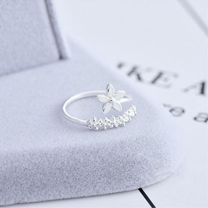 Adjustable 925 Silver and Hand Painted Enamel Wildflower Ring - emmy-rae-jewels.com