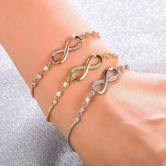 Adjustable Infinity Bracelet in Silver - emmy-rae-jewels.com