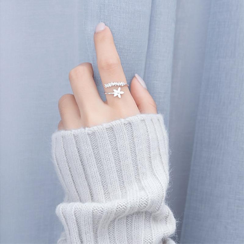 Adjustable 925 Silver and Hand Painted Enamel Wildflower Ring - emmy-rae-jewels.com