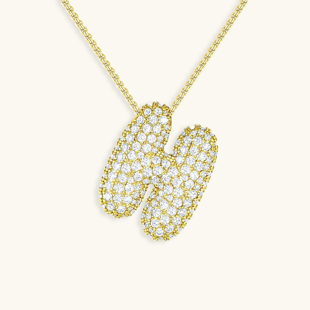 Hailey Bubble Initial Necklace - emmy-rae-jewels.com