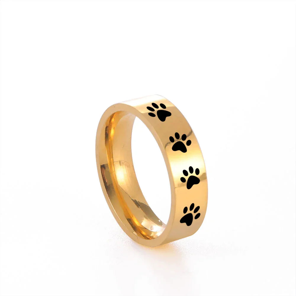 Handcrafted Paw Print Ring in Stainless Steel - emmy-rae-jewels.com