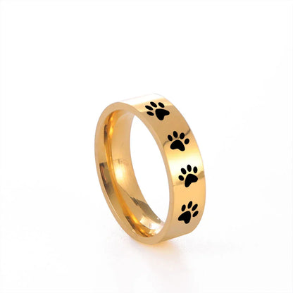 Handcrafted Paw Print Ring in Stainless Steel - emmy-rae-jewels.com