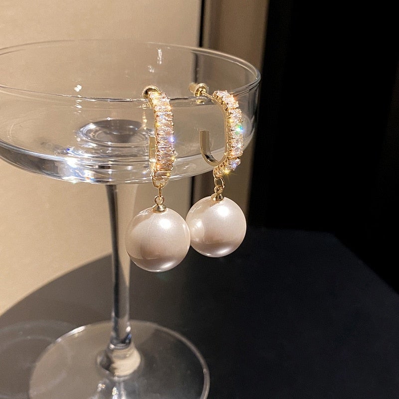 Luxury Pearl and Zirconia Earrings - emmy-rae-jewels.com