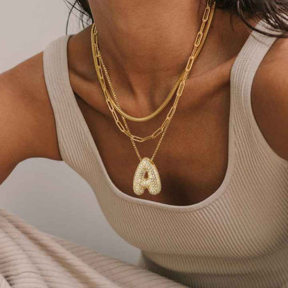 Hailey Bubble Initial Necklace - emmy-rae-jewels.com