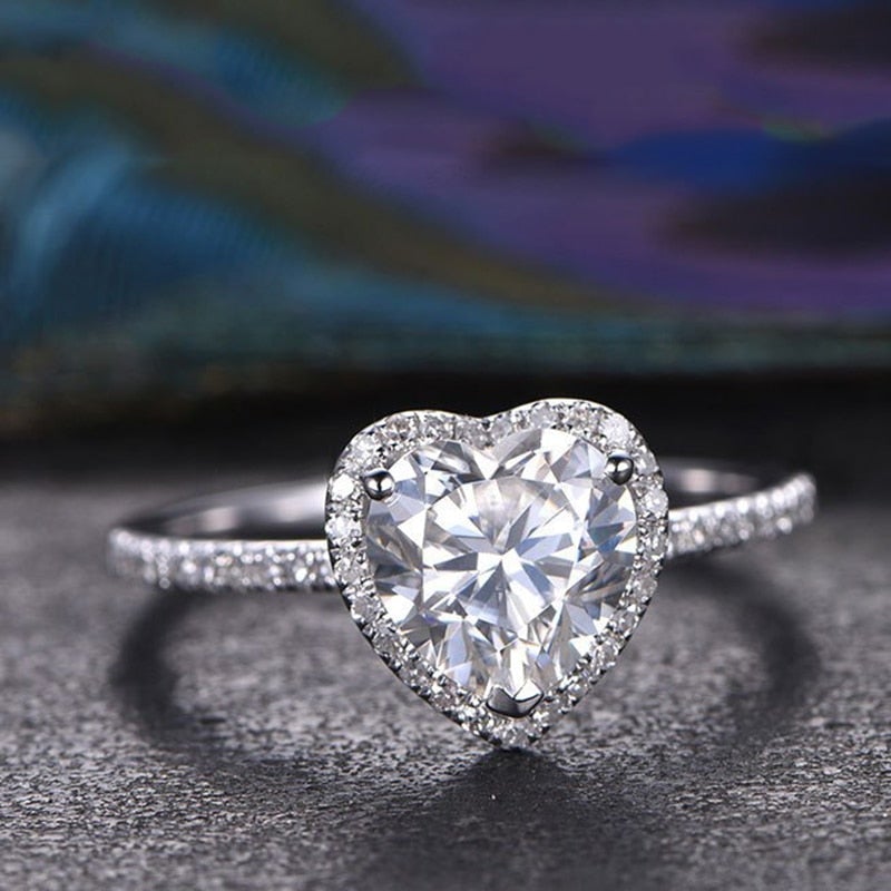 Crystal Heart Ring with Zirconias - emmy-rae-jewels.com