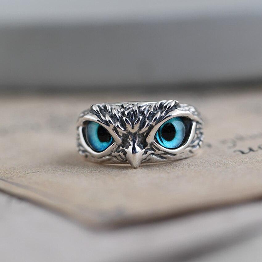 Owl of Good Luck Adjustable Ring in Silver and Opal - emmy-rae-jewels.com