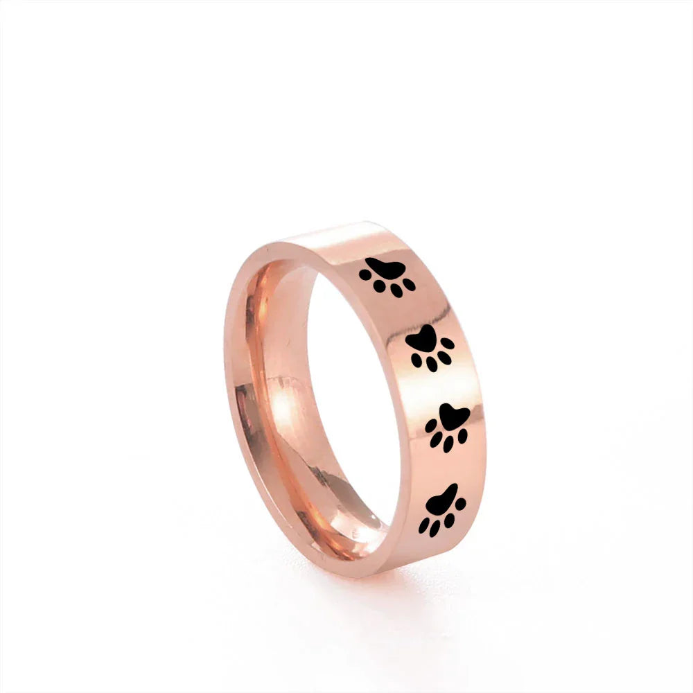 Handcrafted Paw Print Ring in Stainless Steel - emmy-rae-jewels.com