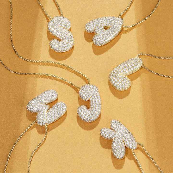 Hailey Bubble Initial Necklace - emmy-rae-jewels.com