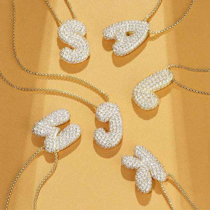 Hailey Bubble Initial Necklace - emmy-rae-jewels.com