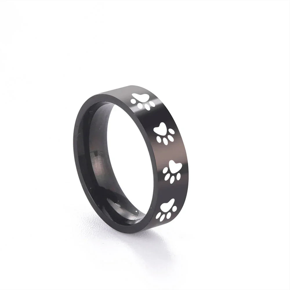 Handcrafted Paw Print Ring in Stainless Steel - emmy-rae-jewels.com
