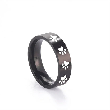 Handcrafted Paw Print Ring in Stainless Steel - emmy-rae-jewels.com