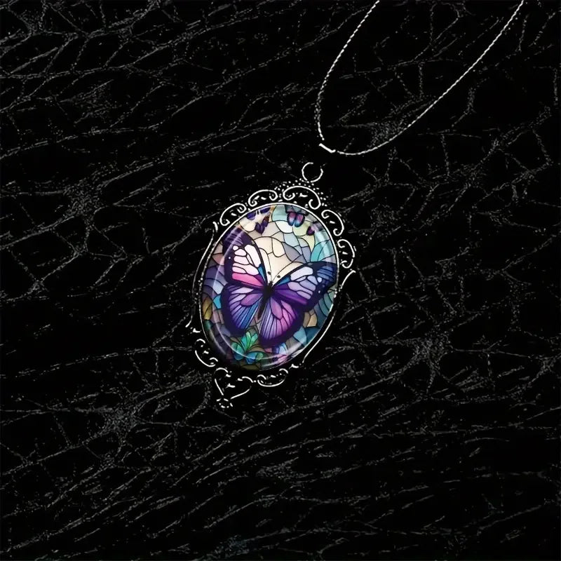 Butterfly Pendant Necklace with Purple Crystal - emmy-rae-jewels.com