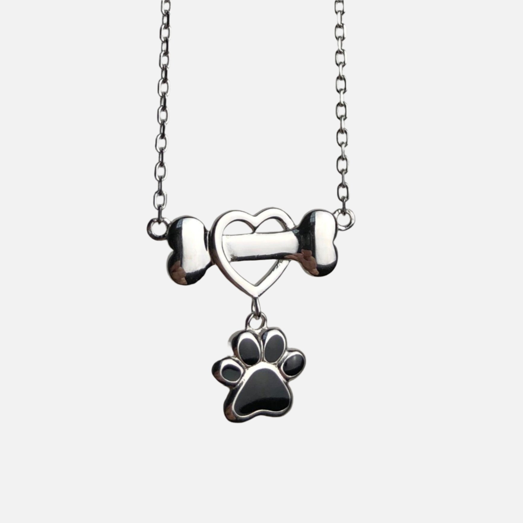 Dainty Dog Paw Necklace in Stainless Steel - emmy-rae-jewels.com