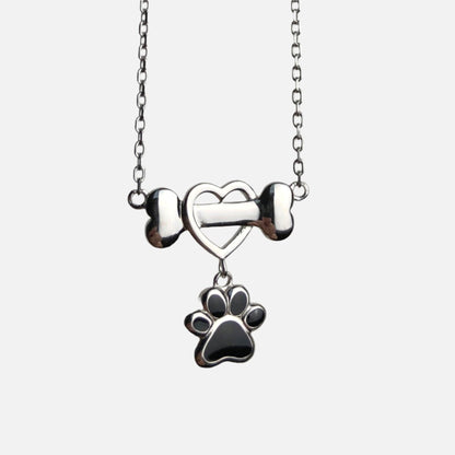 Dainty Dog Paw Necklace in Stainless Steel - emmy-rae-jewels.com