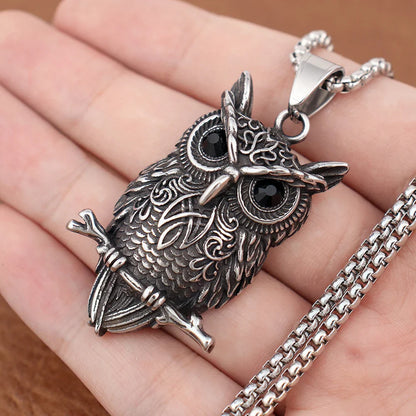 Vintage Owl Wisdom Pendant Necklace - emmy-rae-jewels.com