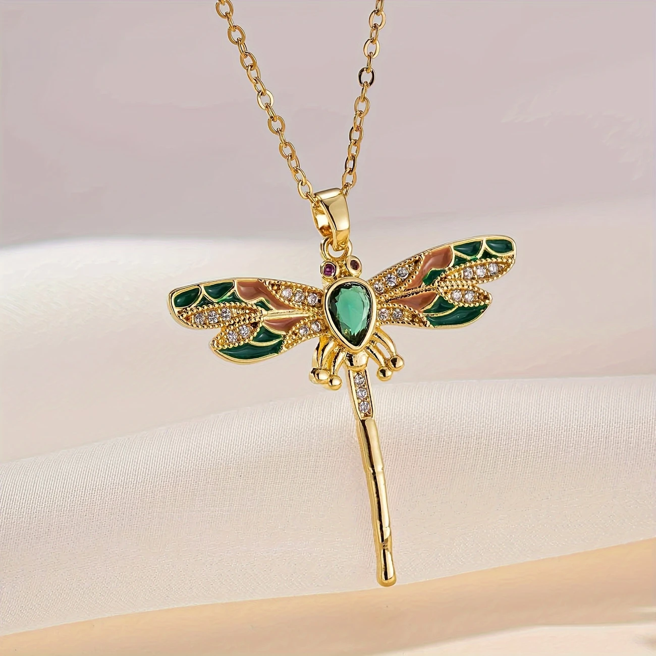 Dancing Dragonfly Golden Dreams Necklace - emmy-rae-jewels.com