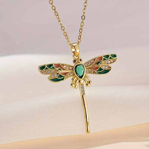 Dancing Dragonfly Golden Dreams Necklace - emmy-rae-jewels.com