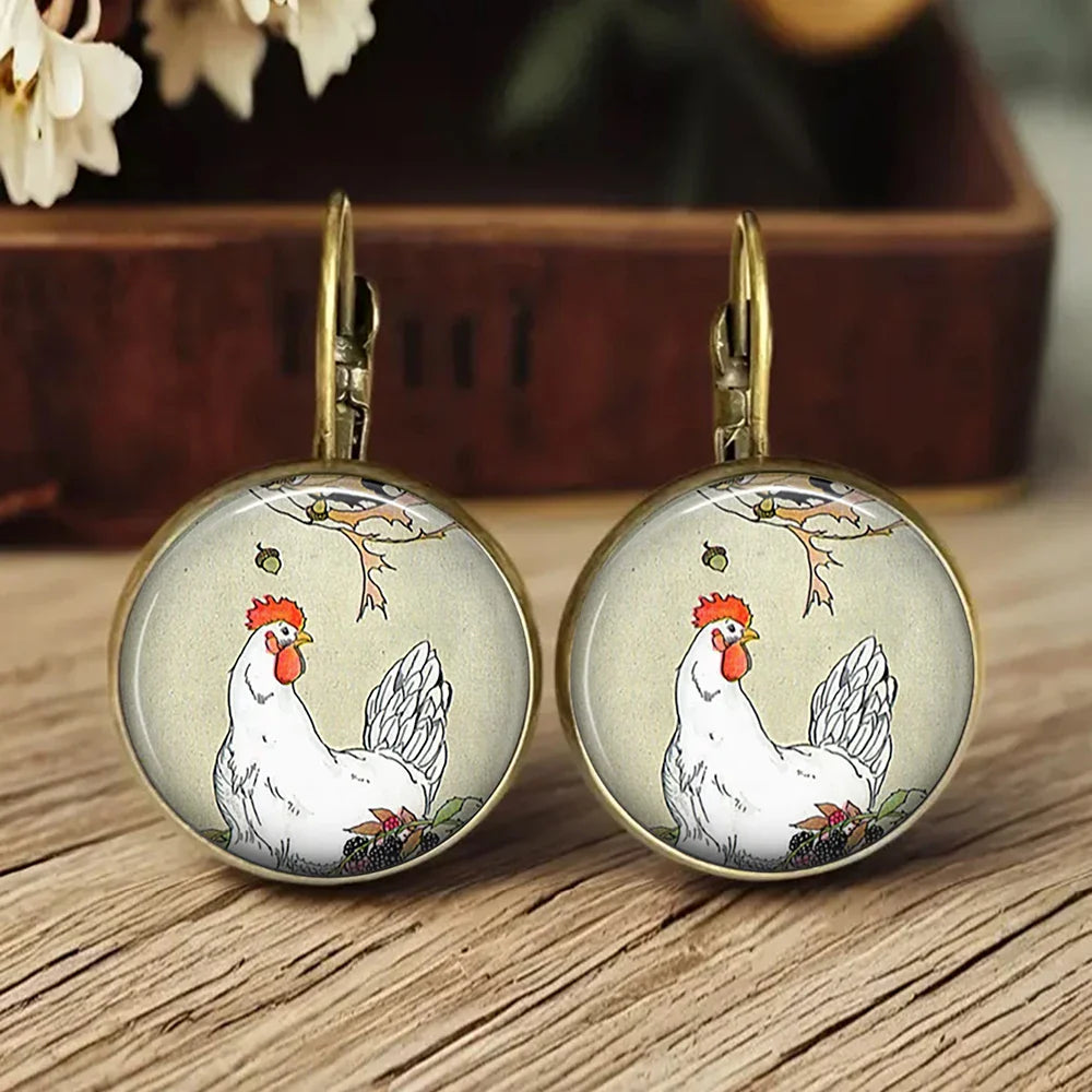 Whimsical Animal Glass Dome Earrings - emmy-rae-jewels.com