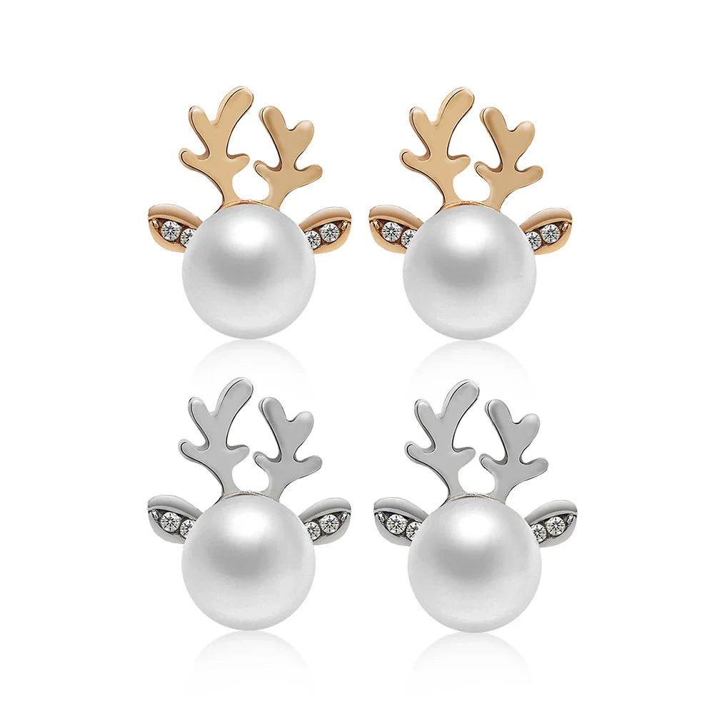 Christmas Reindeer Pearl Earrings - emmy-rae-jewels.com