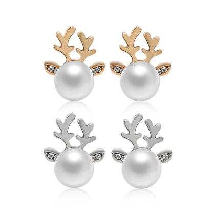 Christmas Reindeer Pearl Earrings - emmy-rae-jewels.com