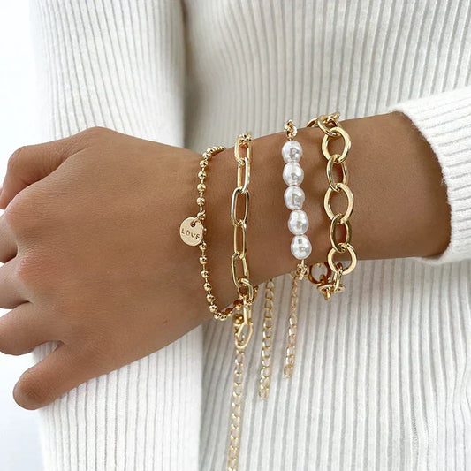 Gold Pearl Bracelet Packs - emmy-rae-jewels.com