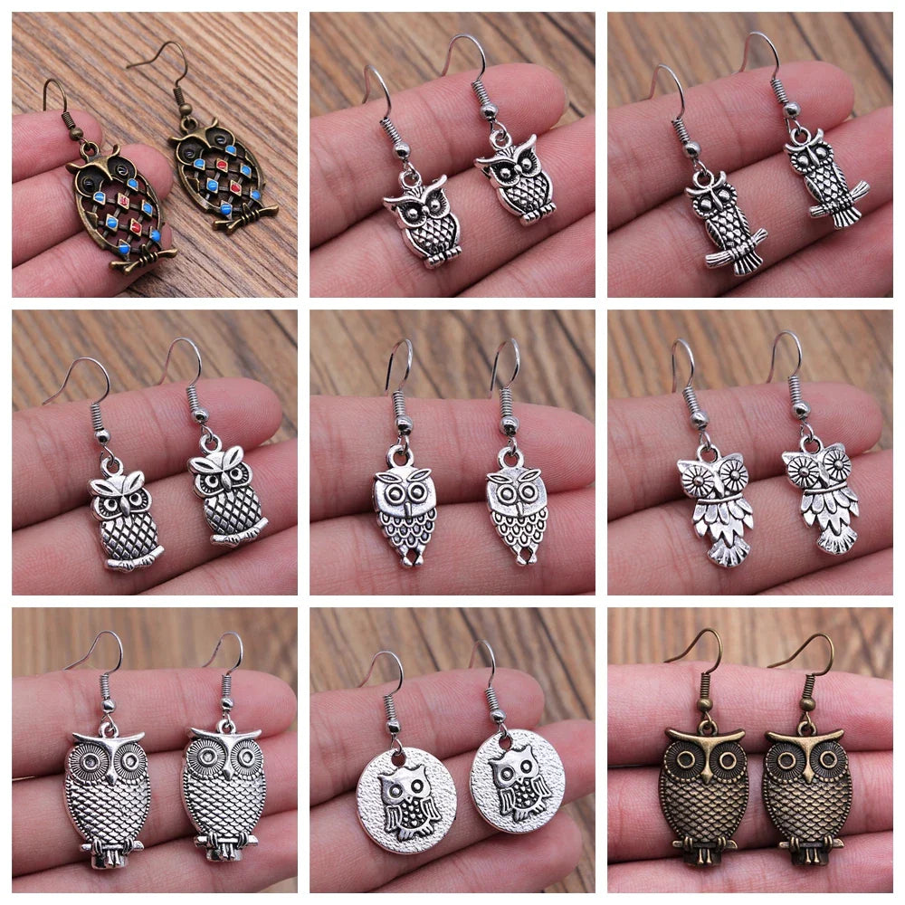 Vintage Owl Bohemian Dangle Earrings - emmy-rae-jewels.com