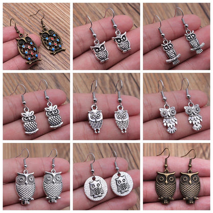 Vintage Owl Bohemian Dangle Earrings - emmy-rae-jewels.com