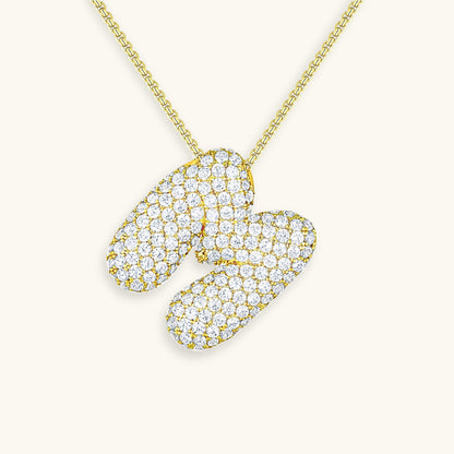 Hailey Bubble Initial Necklace - emmy-rae-jewels.com
