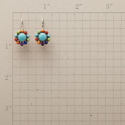 Multicoloured Turquoise Round Earrings - emmy-rae-jewels.com