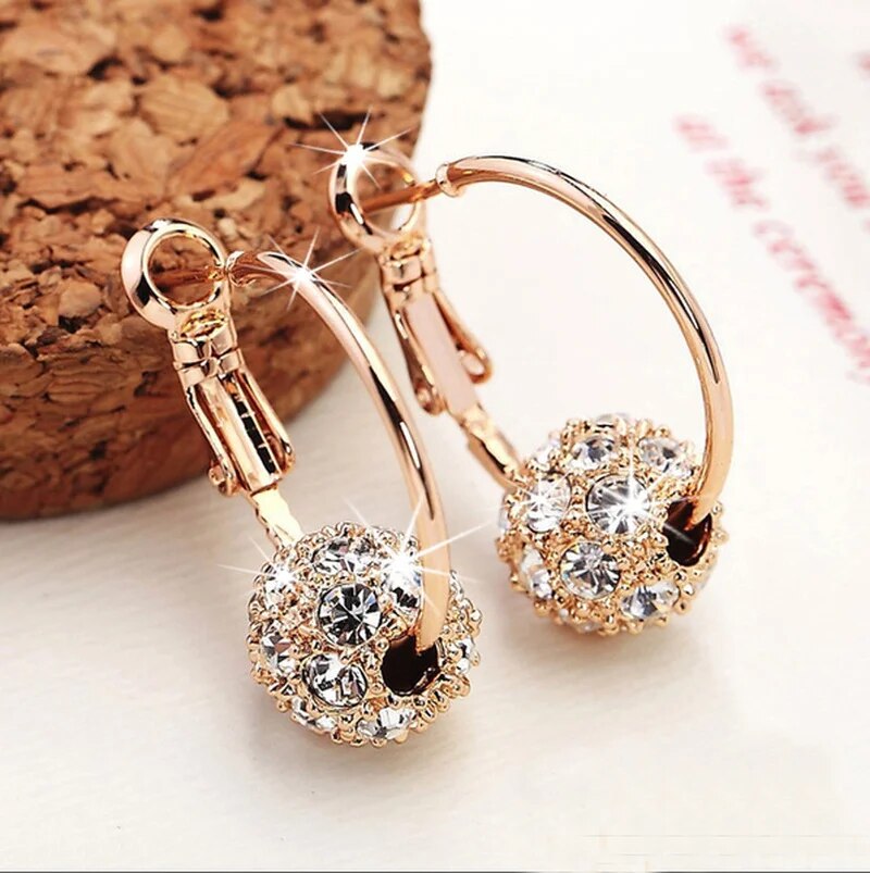 Elegant Golden Bright Sphere Earrings - emmy-rae-jewels.com