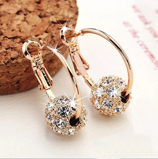 Elegant Golden Bright Sphere Earrings - emmy-rae-jewels.com