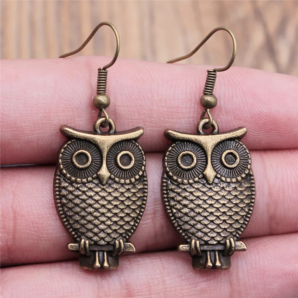 Vintage Owl Bohemian Dangle Earrings - emmy-rae-jewels.com