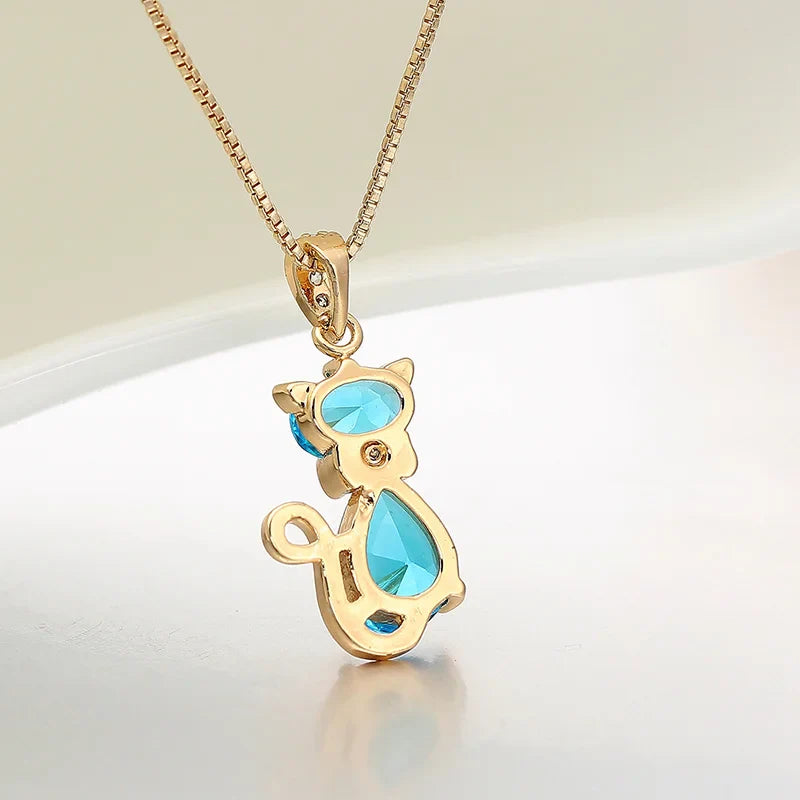 Crystal Cat Pendant Necklace - emmy-rae-jewels.com