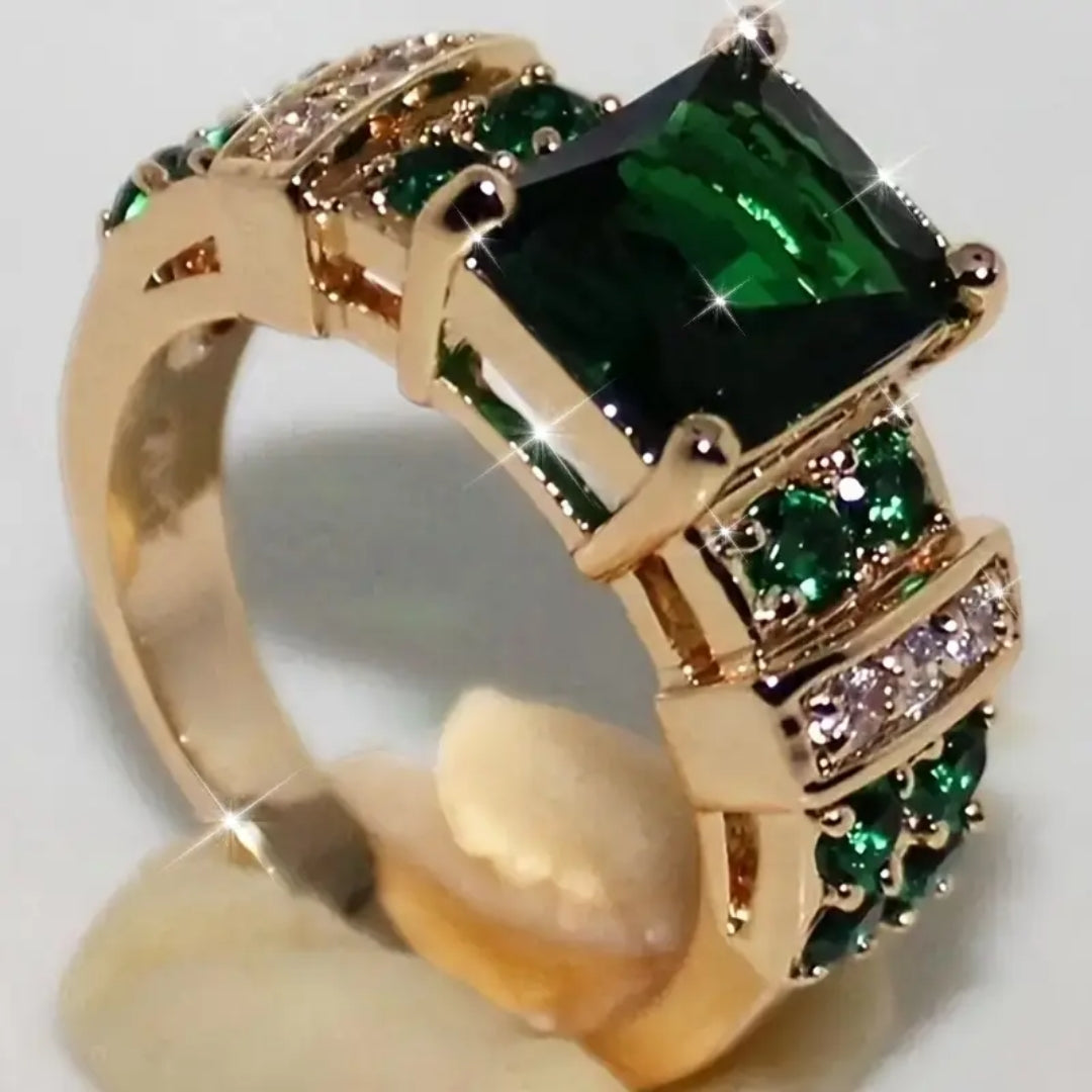 Green Crystalline Golden Ring - emmy-rae-jewels.com