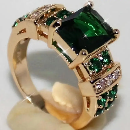 Green Crystalline Golden Ring - emmy-rae-jewels.com