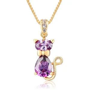 Crystal Cat Pendant Necklace - emmy-rae-jewels.com