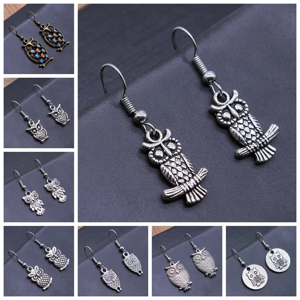 Vintage Owl Bohemian Dangle Earrings - emmy-rae-jewels.com