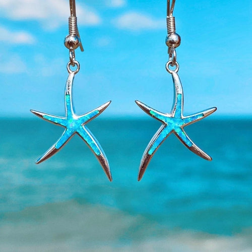 Starfish Earrings in Opal and Silver - emmy-rae-jewels.com