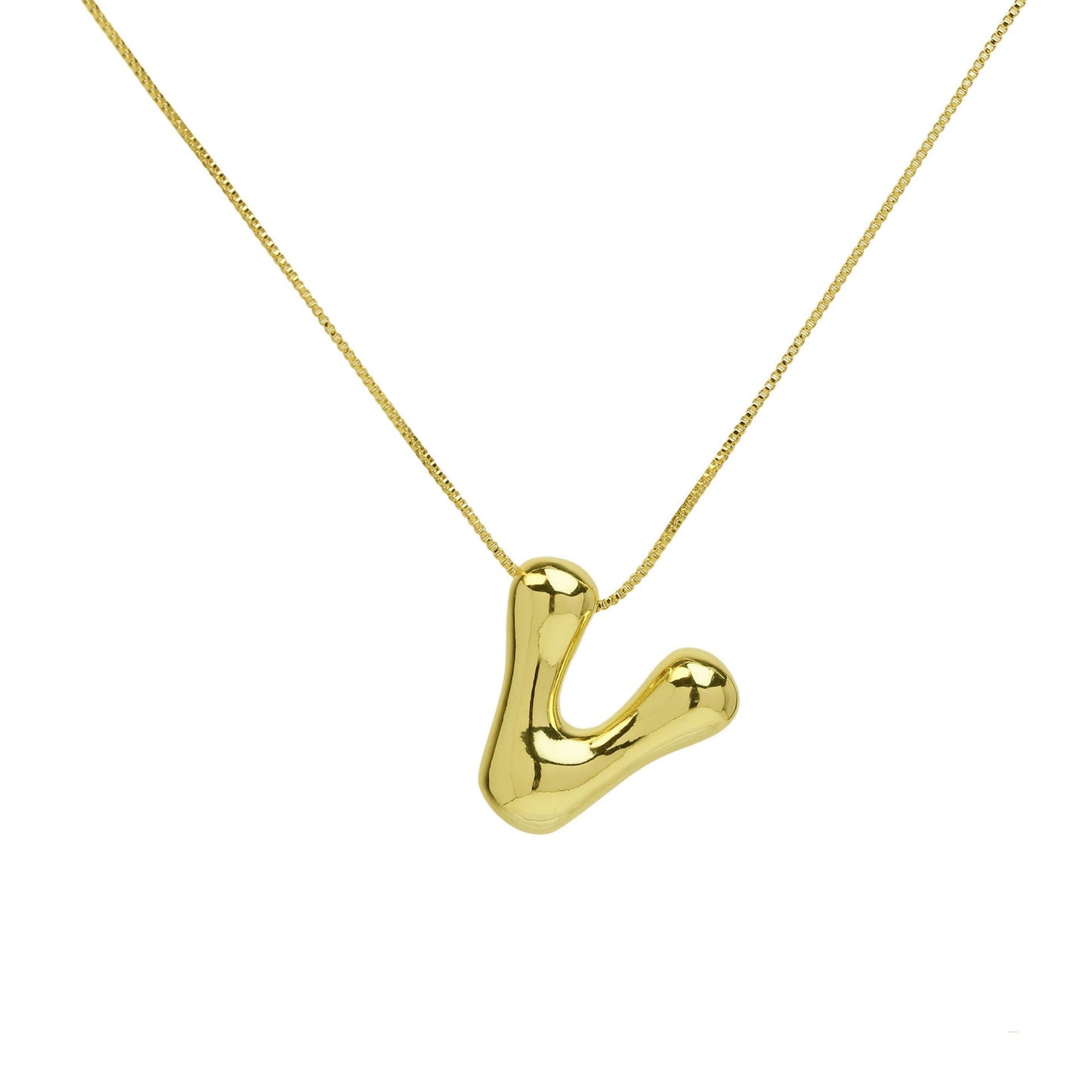 Mini Gold Bubble Initial Necklace