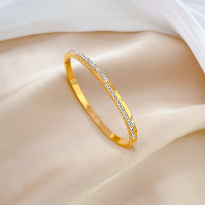 Aera Crystal Gold Bangle - emmy-rae-jewels.com