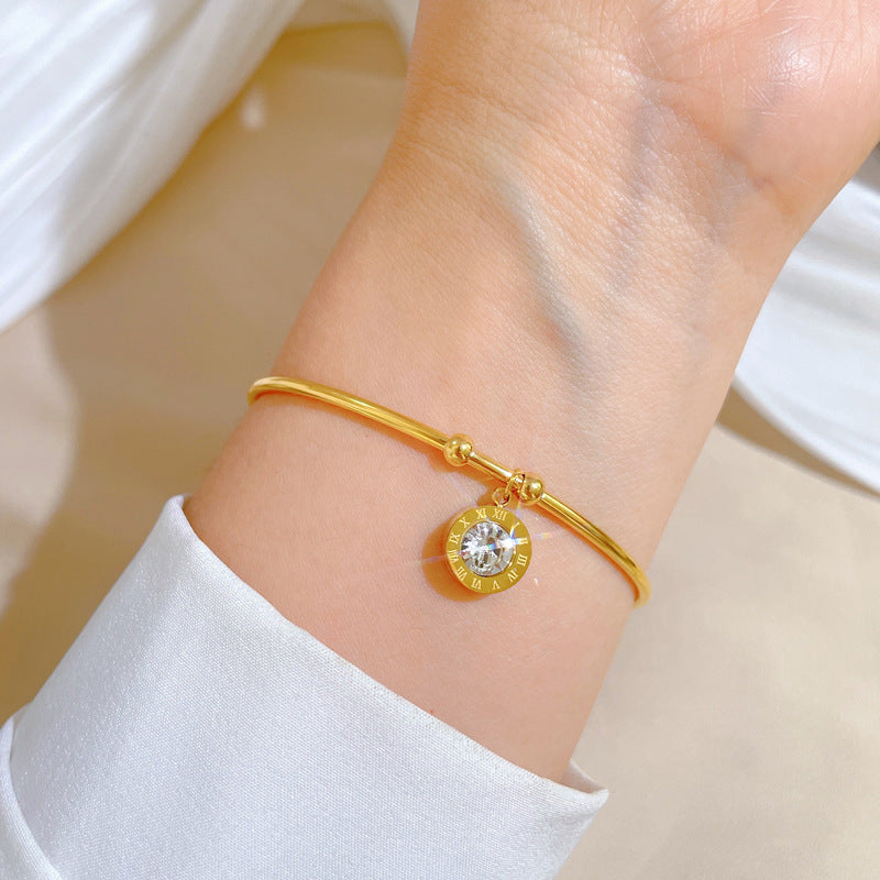 Chromia Crystal Gold Bangle - emmy-rae-jewels.com