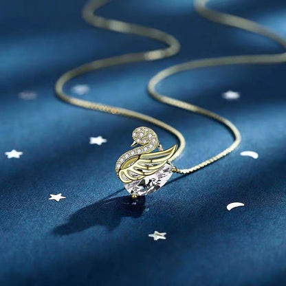 Crystal Swan Necklace - emmy-rae-jewels.com
