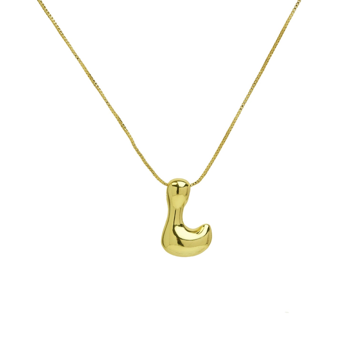 Mini Gold Bubble Initial Necklace