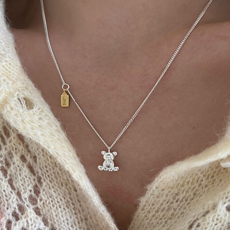 Bria Silver Teddy Pendant - emmy-rae-jewels.com