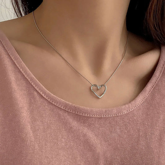 Dara Silver Heart Necklace - emmy-rae-jewels.com